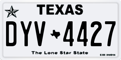 TX license plate DYV4427
