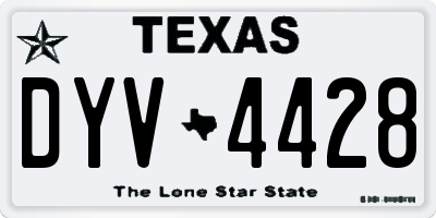 TX license plate DYV4428