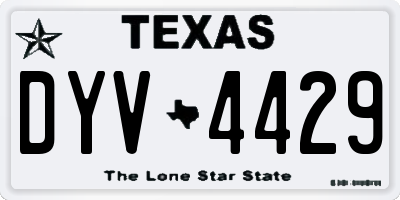 TX license plate DYV4429