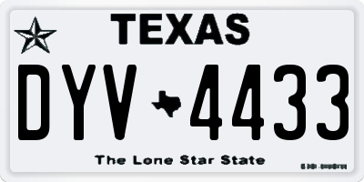 TX license plate DYV4433