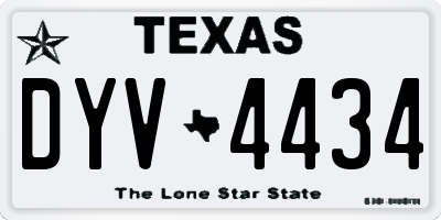TX license plate DYV4434