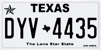 TX license plate DYV4435