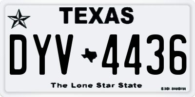 TX license plate DYV4436