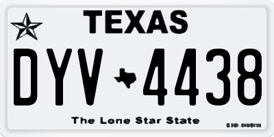 TX license plate DYV4438