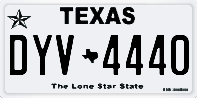 TX license plate DYV4440