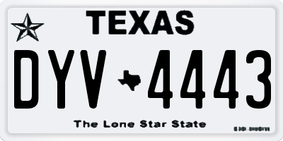 TX license plate DYV4443