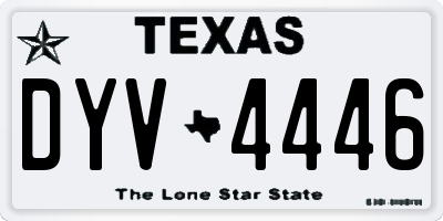 TX license plate DYV4446