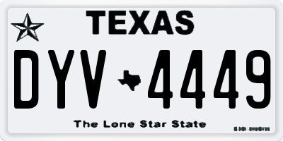 TX license plate DYV4449