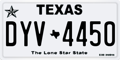 TX license plate DYV4450