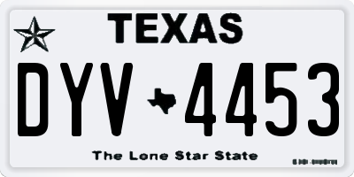 TX license plate DYV4453