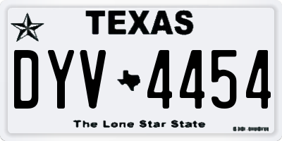 TX license plate DYV4454