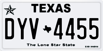 TX license plate DYV4455