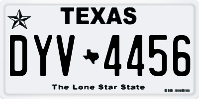TX license plate DYV4456
