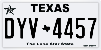 TX license plate DYV4457
