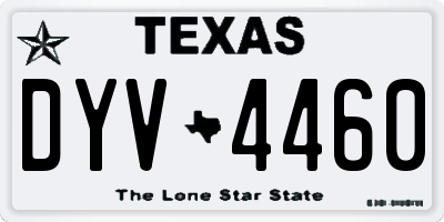 TX license plate DYV4460