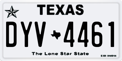 TX license plate DYV4461