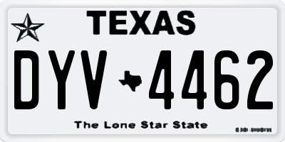 TX license plate DYV4462