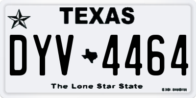 TX license plate DYV4464
