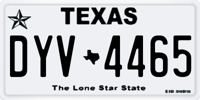 TX license plate DYV4465
