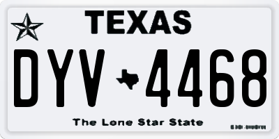 TX license plate DYV4468