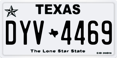 TX license plate DYV4469