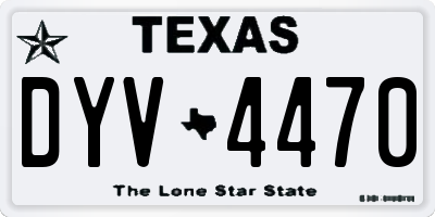 TX license plate DYV4470