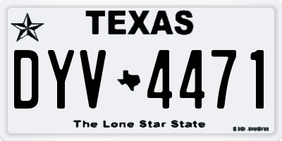 TX license plate DYV4471