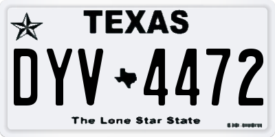 TX license plate DYV4472