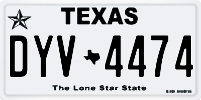 TX license plate DYV4474