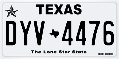 TX license plate DYV4476