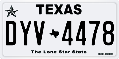 TX license plate DYV4478