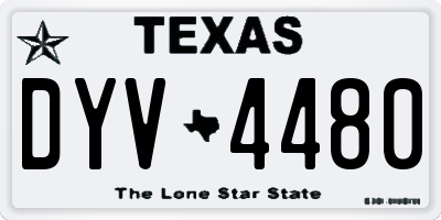 TX license plate DYV4480