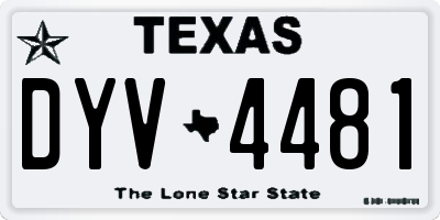TX license plate DYV4481