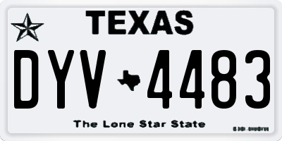TX license plate DYV4483