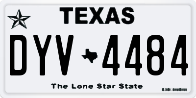TX license plate DYV4484