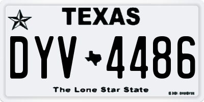 TX license plate DYV4486