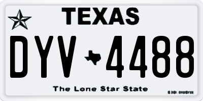 TX license plate DYV4488