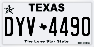 TX license plate DYV4490