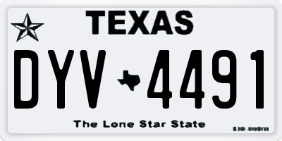 TX license plate DYV4491