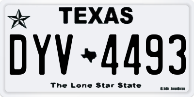 TX license plate DYV4493