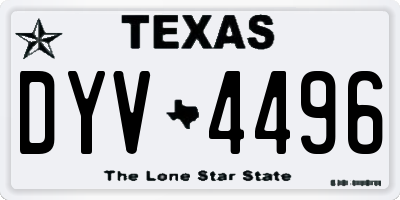 TX license plate DYV4496