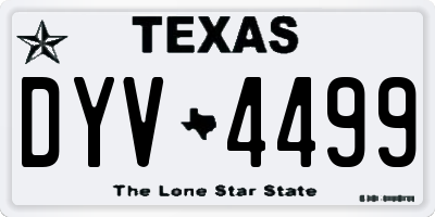 TX license plate DYV4499