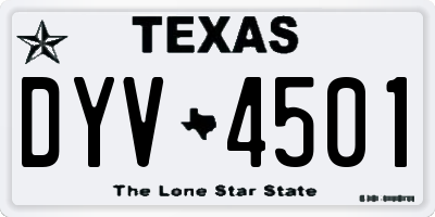 TX license plate DYV4501