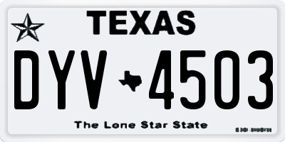 TX license plate DYV4503