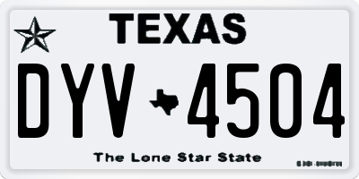 TX license plate DYV4504