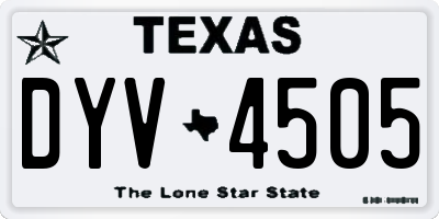 TX license plate DYV4505