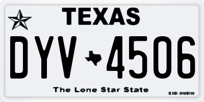 TX license plate DYV4506