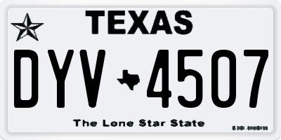 TX license plate DYV4507