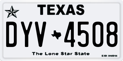 TX license plate DYV4508