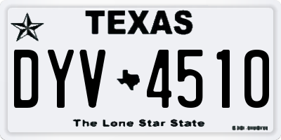 TX license plate DYV4510